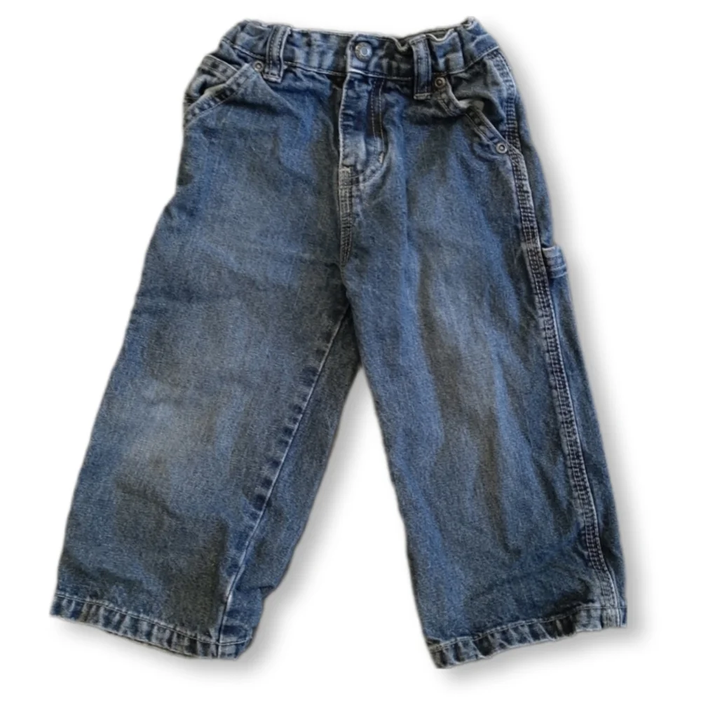 CHILDRENS PLACE Carpenter Jeans Straight Leg Denim Adjustable Waist Size 24M